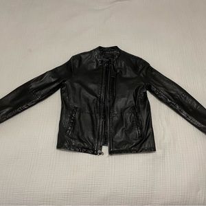 John Varvatos Leather Racer Jacket - (M)